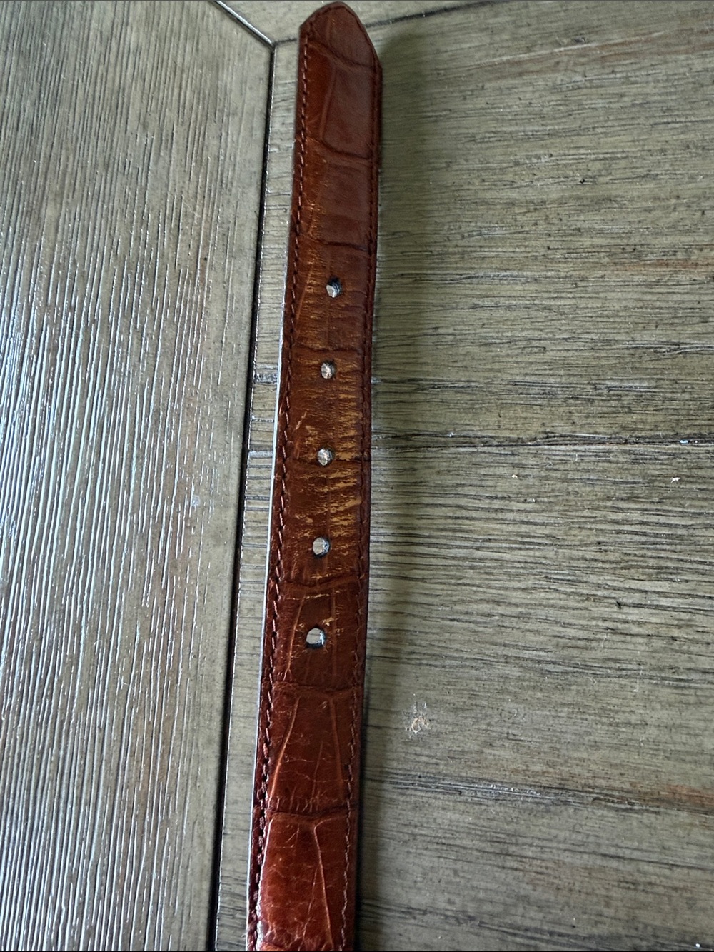 Brighton Cognac Brown Leather Belt with Gold Buckle and Silver Accents - Picture 7 of 8